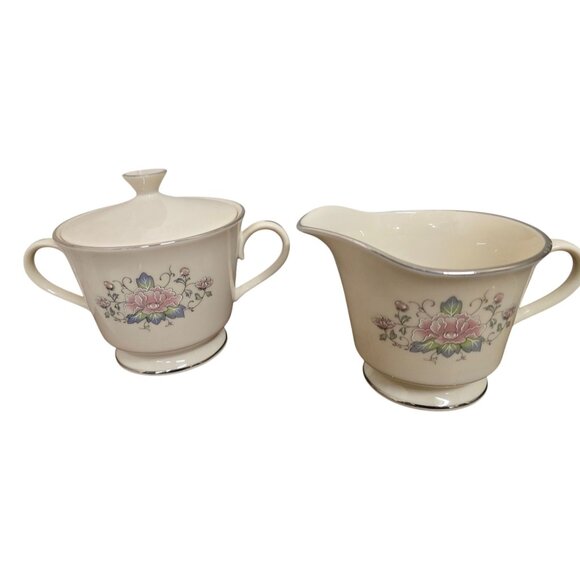 Lenox Charleston Creamer & Sugar Bowl w/ Lid - Picture 3 of 8